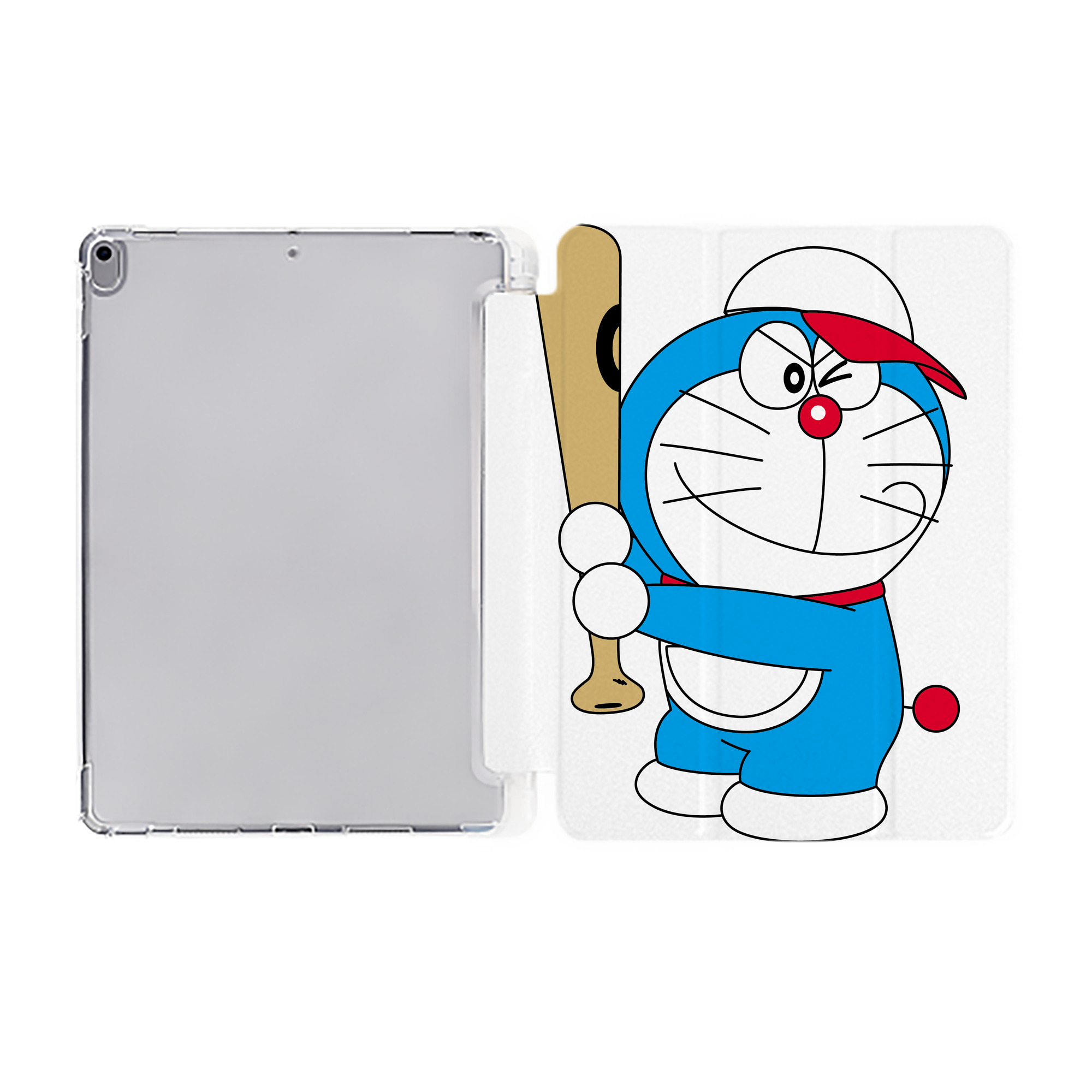 （画像用） ドラえもん Doraemon IPad ケース ペン収納付き 三つ折りスタンド PUレザー×シリコン 対応機種9.5/10.5/10.9インチ